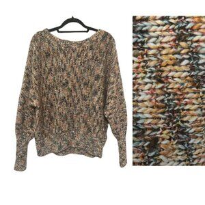 Coco + Jaimeson LIKE NEW multicolor wide neck slouchy wool blend sweater size S